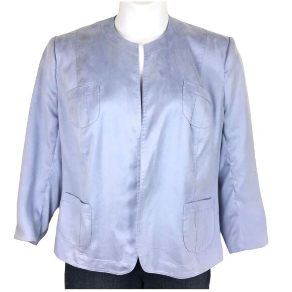 Vintage Talbots Blue Open Front Blazer Sz 24W - Picture 1 of 5